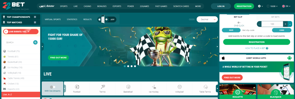 bettingsajterna - 22Bet