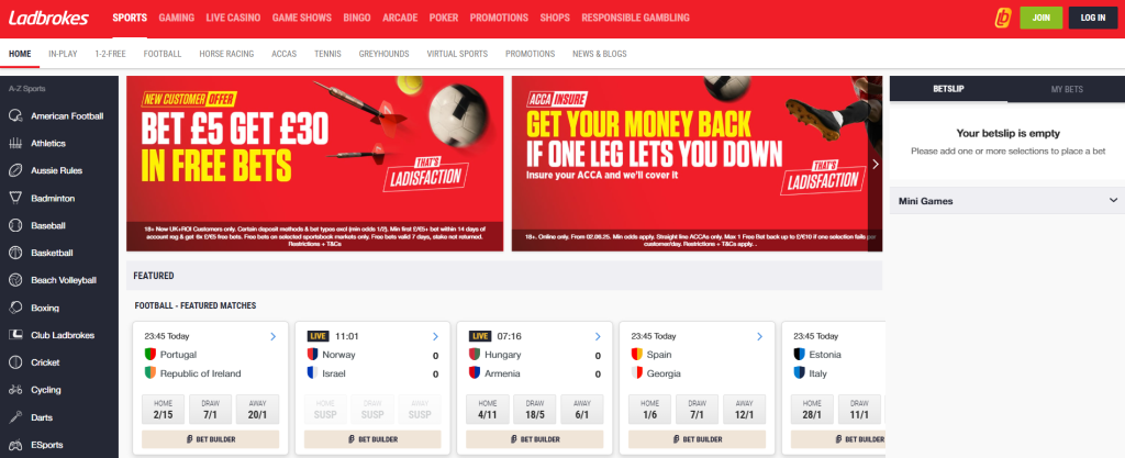 vadslagningssajter med livestreaming - Ladbrokes