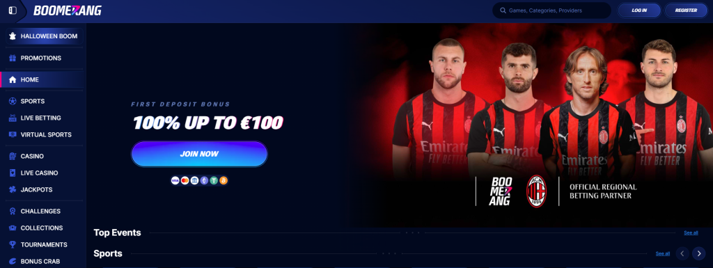 Pay N Play-bettingsajterna - Boomerang-spel